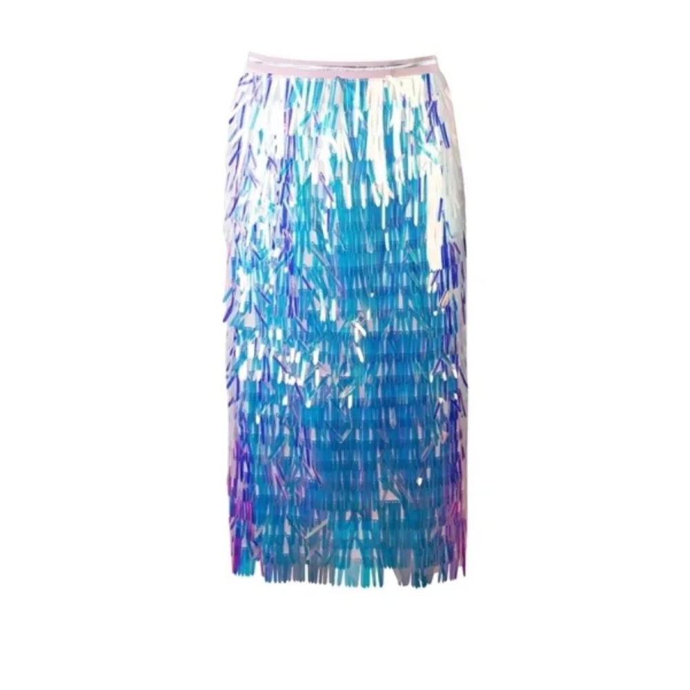 Sequin fringe pencil skirt